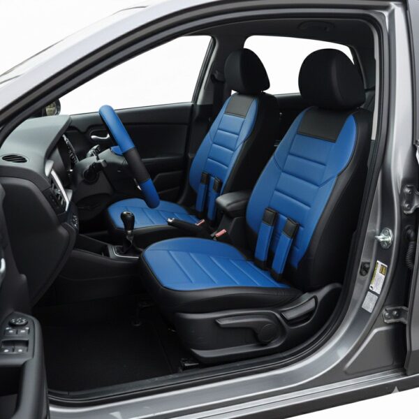 FORRO DE ASIENTO  PRIME-PVC-POLIESTER NEGRO-AZUL - Image 2