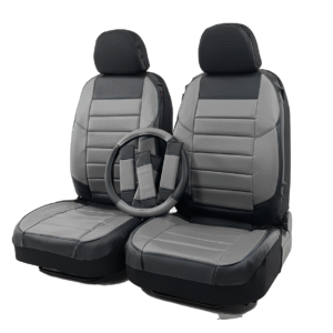 FORRO DE ASIENTO  PRIME-PVC-POLIESTER NEGRO-GRIS