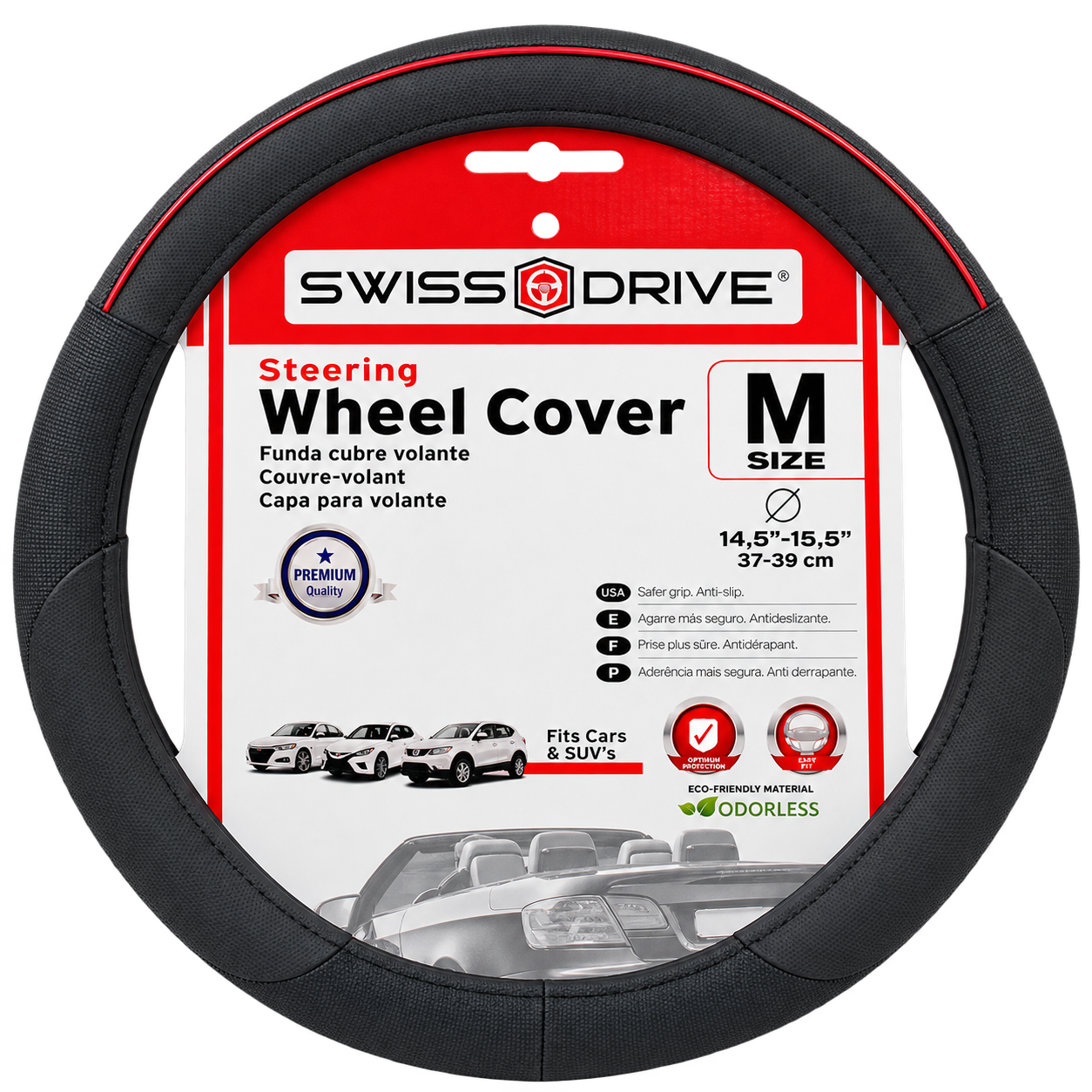 FORRO DE TIMON SWISS DRIVE M COLOR LINE NEGRO LINE
