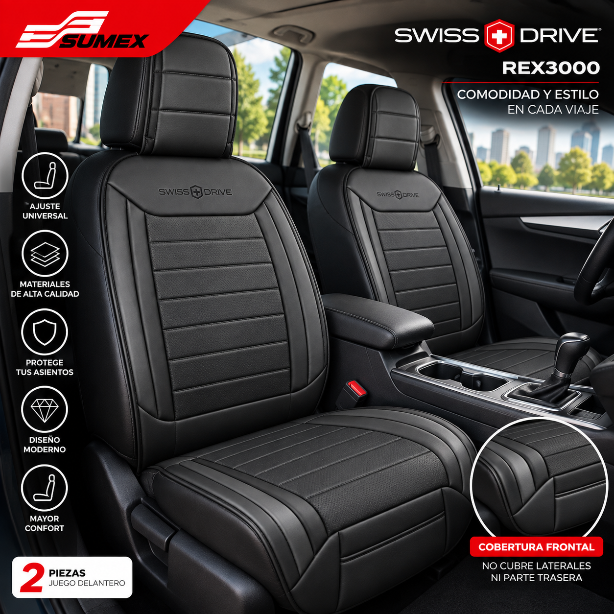 COJIN DE ASIENTO SWISS DRIVE EXCELSIOR NEGRO - Image 2