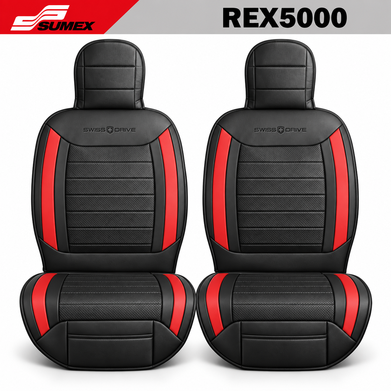 COJIN DE ASIENTO SWISS DRIVE EXCELSIOR NEGRO / ROJ - Image 3